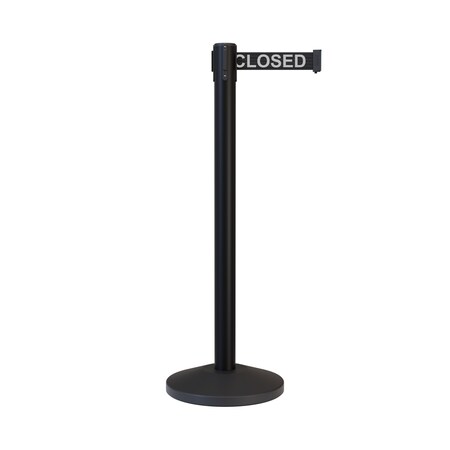 Montour Line Stanchion Belt Barrier Black Post 13ft. Line.Belt ES400-BK-THISLBW-130